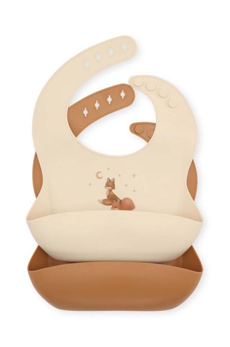 Дитячий слюнявчик Konges Sl?jd 2-pack колір жовтий (2995173)