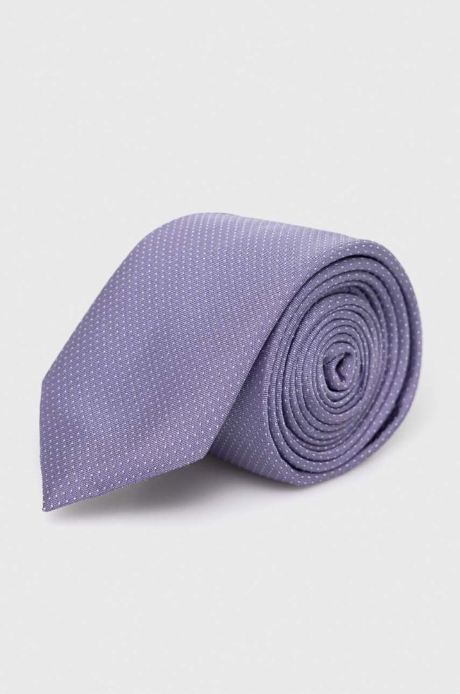 Шовковий галстук HUGO колір фіолетовий (3102256)