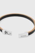 Шкіряний браслет BOSS чоловічий колір чорний (3175012)