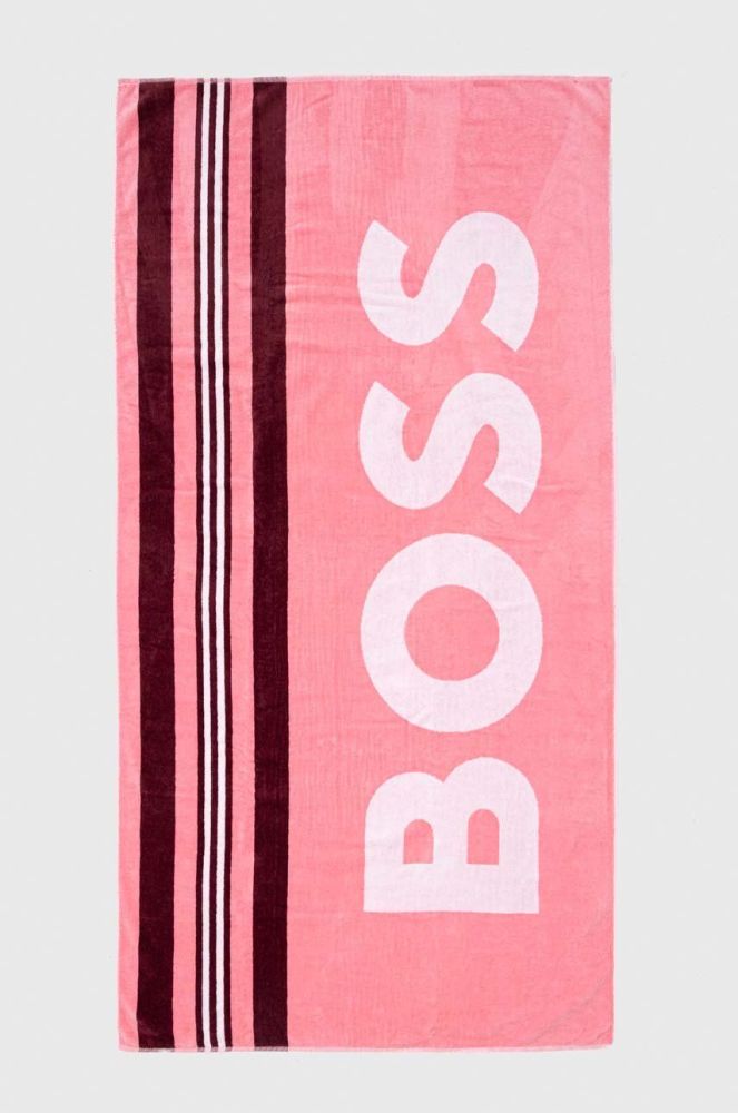 Бавовняний рушник BOSS колір рожевий (2837084)