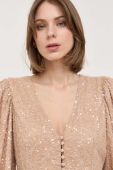 Блузка Notes du Nord жіноча колір бежевий з аплікацією
