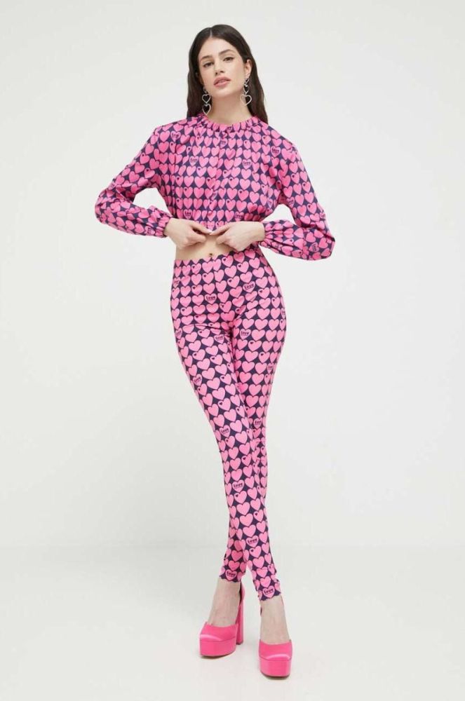 Блузка Love Moschino жіноча колір рожевий візерунок фото 2