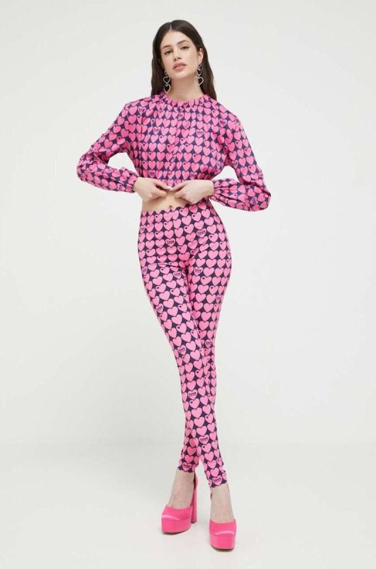 Блузка Love Moschino жіноча колір рожевий візерунок фото 2