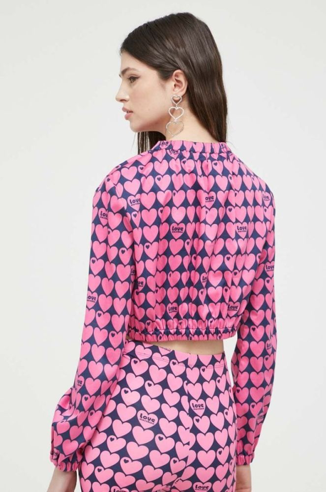 Блузка Love Moschino жіноча колір рожевий візерунок фото 3