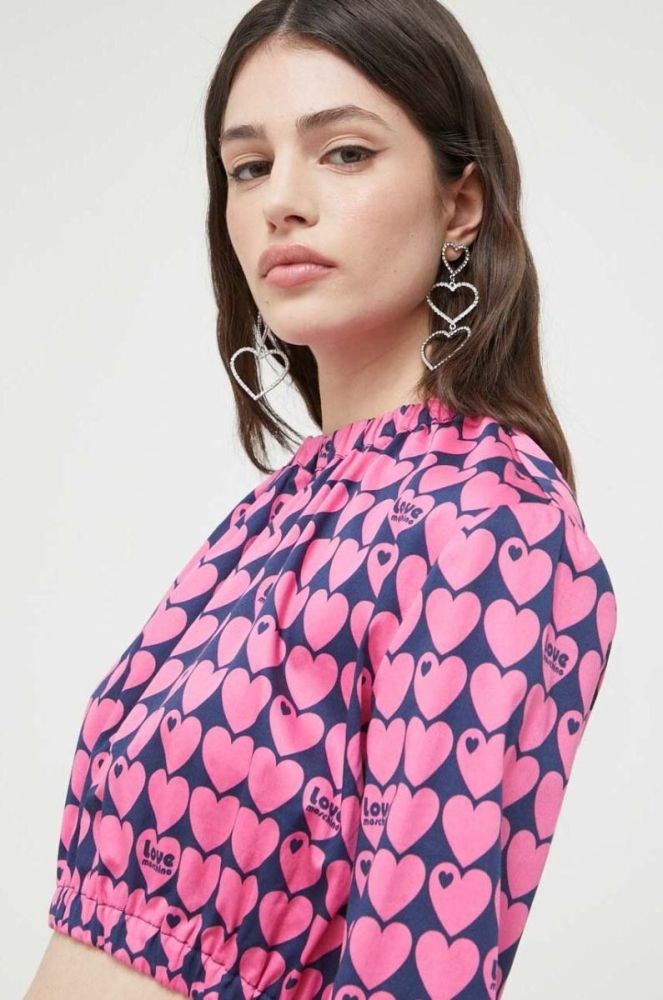 Блузка Love Moschino жіноча колір рожевий візерунок фото 4