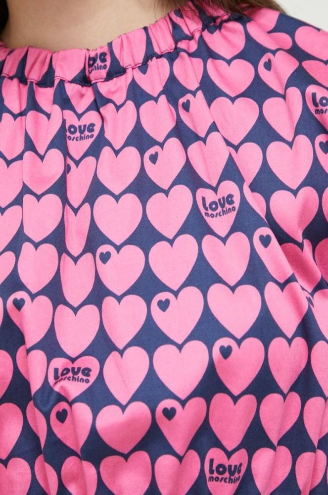 Блузка Love Moschino жіноча колір рожевий візерунок фото 5