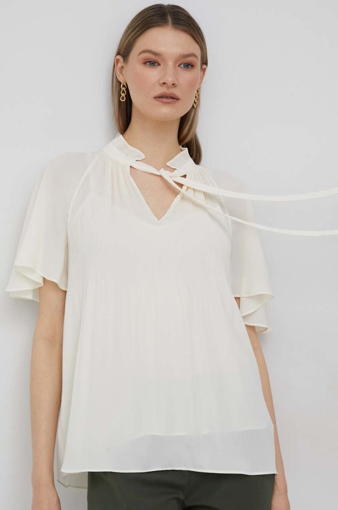 Блузка Lauren Ralph Lauren жіноча колір бежевий однотонна (2887054)