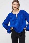 Блузка Dkny жіноча однотонна колір блакитний (2905469)