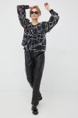Блузка Dkny жіноча колір чорний візерунок