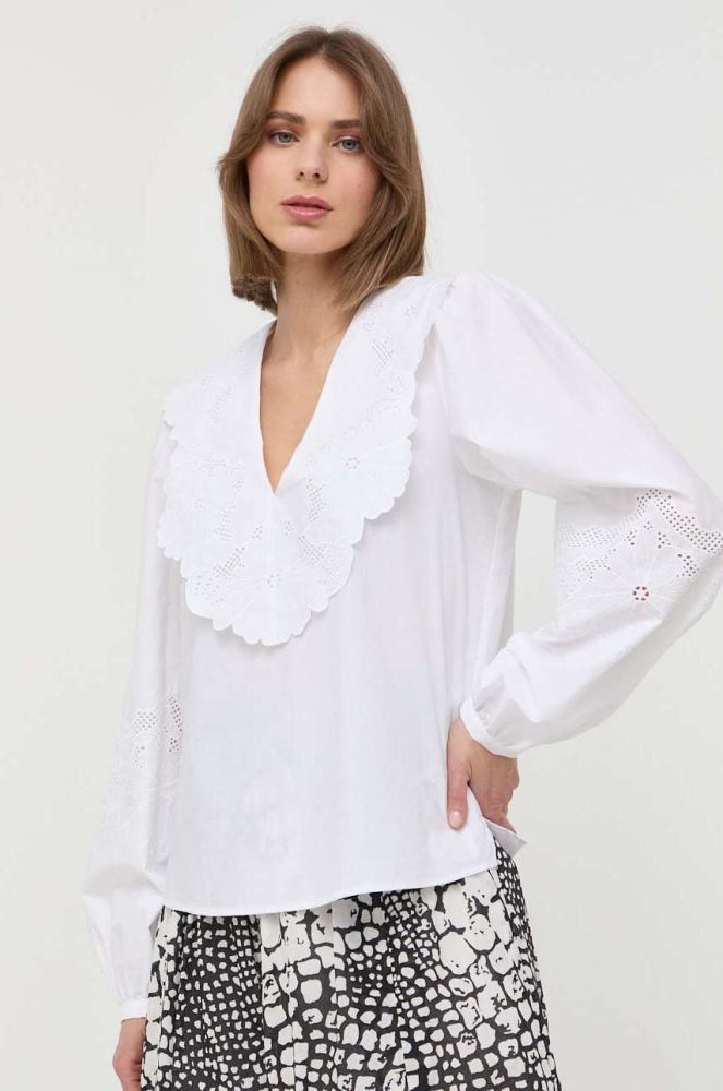 Бавовняна блузка Twinset жіноча колір білий (3220809)