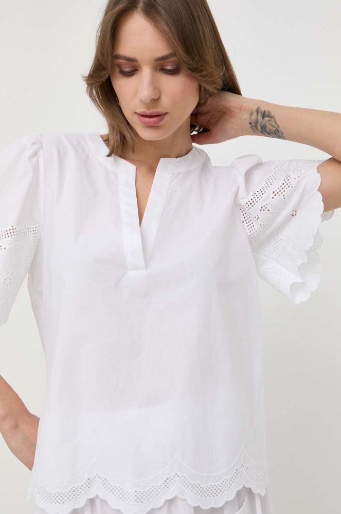 Бавовняна блузка Twinset жіноча колір білий (3219029)