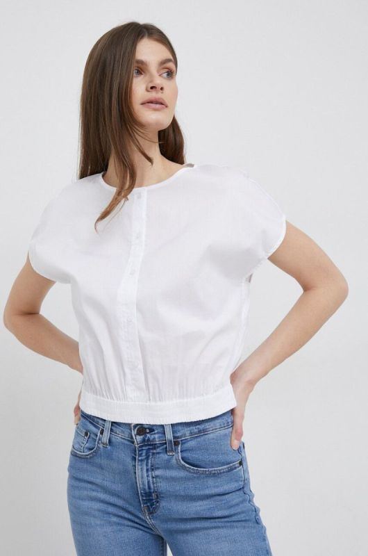 Блузка Dkny жіноча колір білий однотонна (3115172)