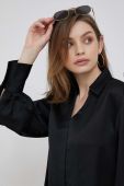 Сорочка Dkny жіноча колір чорний relaxed класичний комір