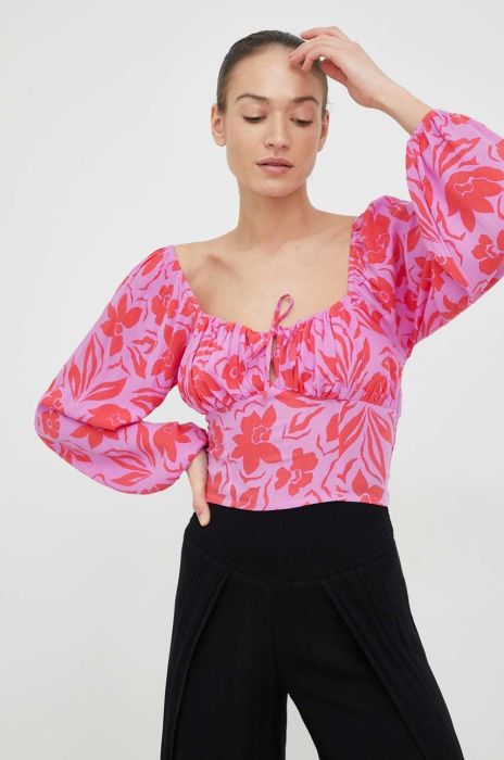 Блузка Billabong жіноча колір фіолетовий візерунок