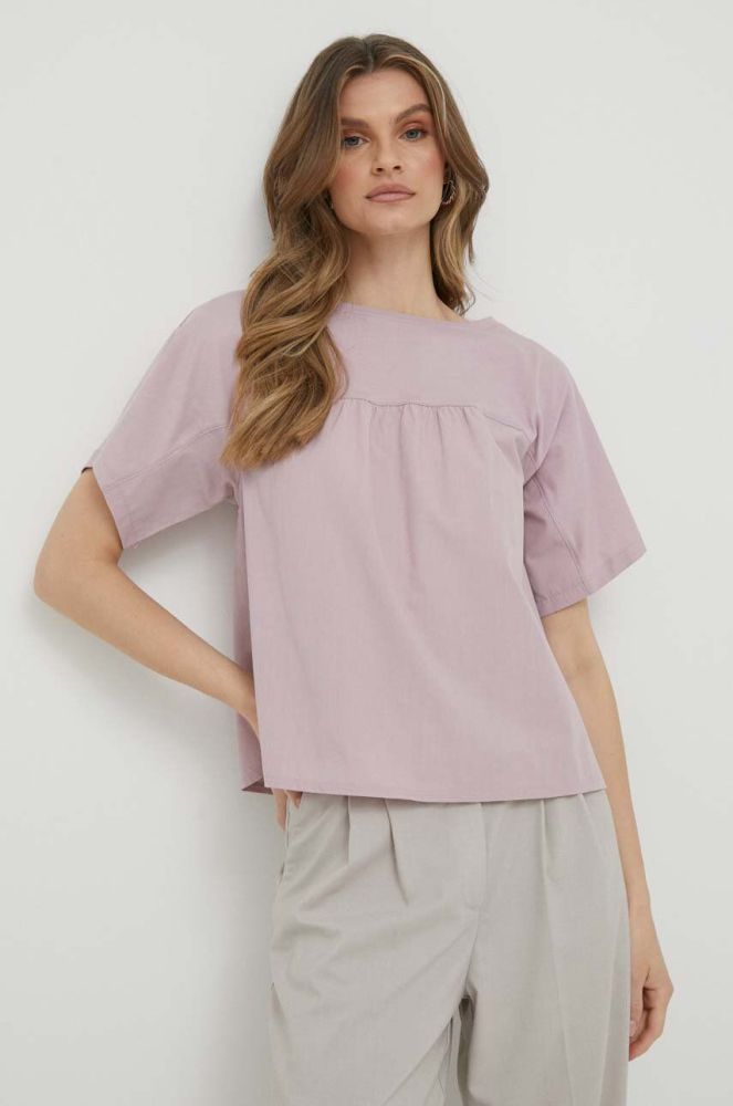 Бавовняна футболка Sisley колір рожевий (3284533)