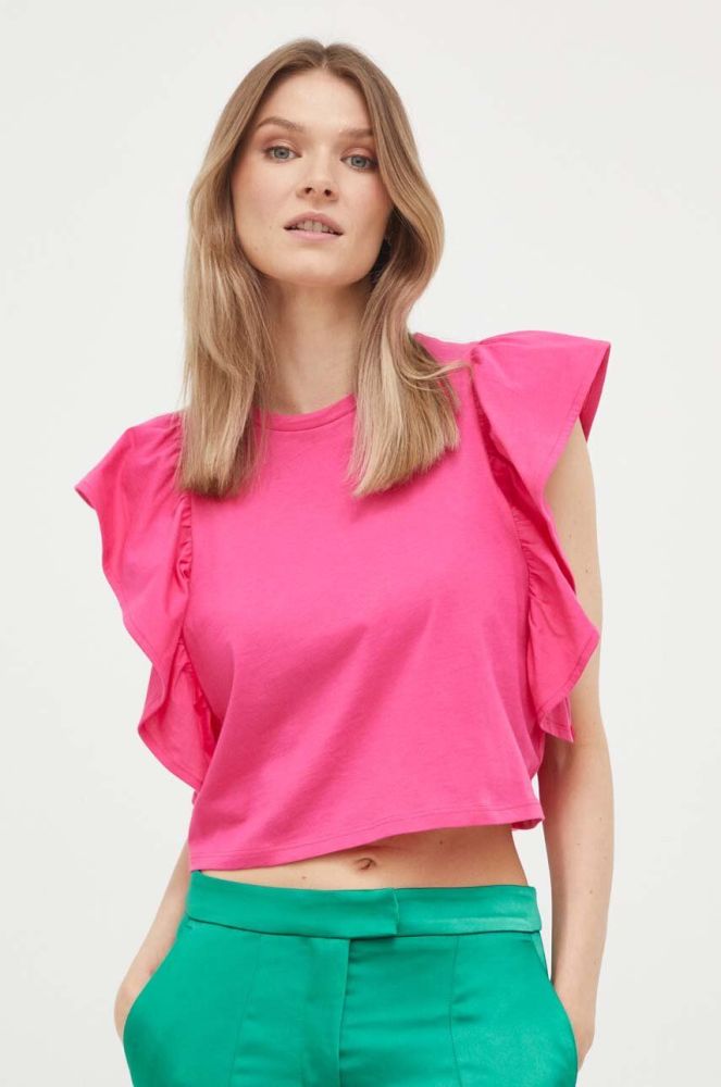 Бавовняна футболка United Colors of Benetton колір рожевий (3297435)