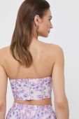 Корсет Bardot колір фіолетовий принт квіти