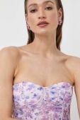 Корсет Bardot колір фіолетовий принт квіти