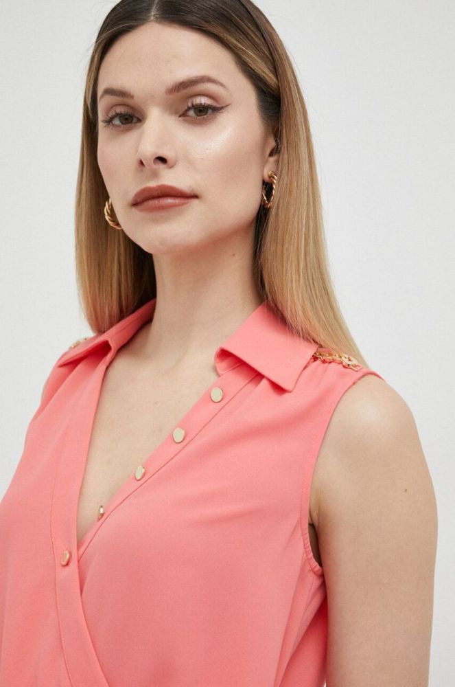 Блузка Marciano Guess жіноча колір помаранчевий з аплікацією фото 3