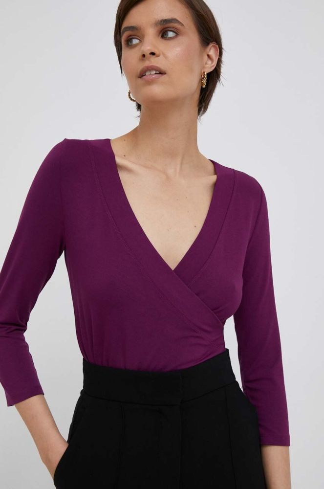 Блузка Lauren Ralph Lauren жіноча колір фіолетовий однотонна (3308780)