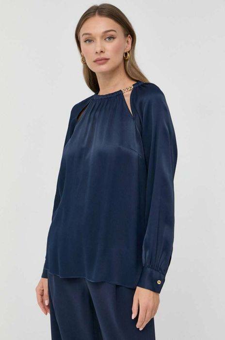 Блузка MICHAEL Michael Kors жіноча колір синій однотонна
