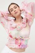 Блузка For Love & Lemons жіноча колір рожевий візерунок