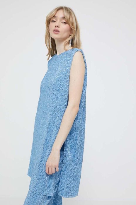 Блузка Stine Goya жіноча з аплікацією колір блакитний