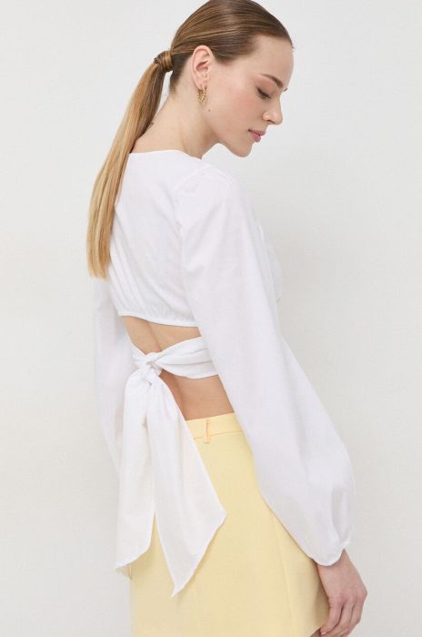 Блузка Patrizia Pepe жіноча колір білий однотонна