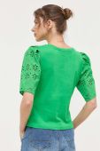 Блузка Morgan жіноча колір зелений однотонна (3284625)