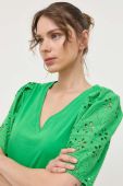 Блузка Morgan жіноча колір зелений однотонна (3284625)