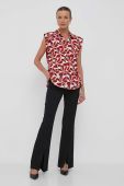 Бавовняна блузка United Colors of Benetton жіноча колір червоний візерунок