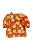 Дитяча бавовняна блузка Mini Rodini колір помаранчевий візерунок