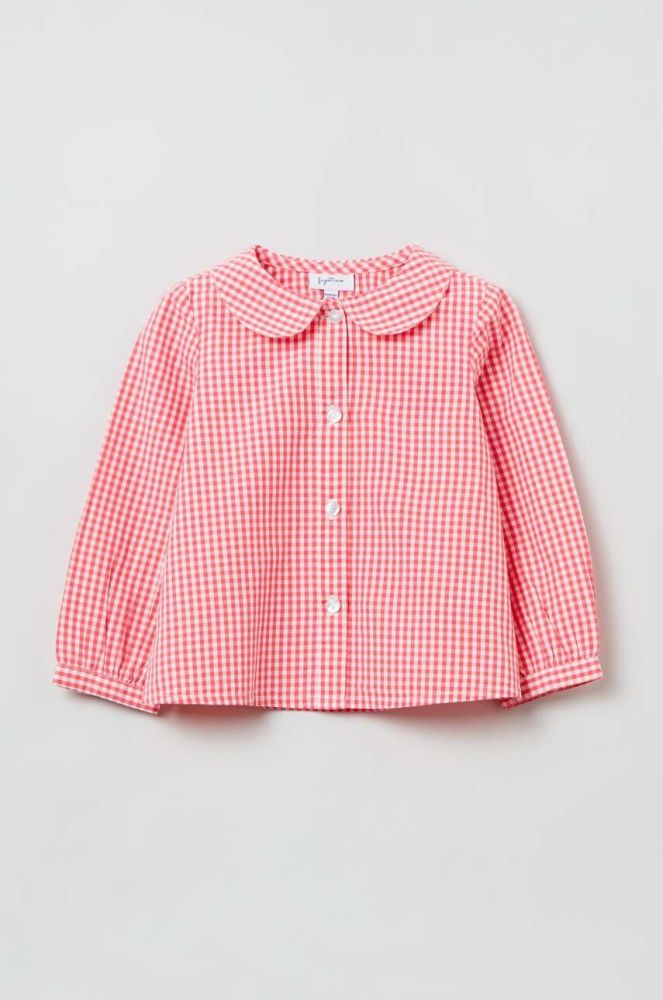 Бавовняна блузка для немовлят OVS колір червоний візерунок