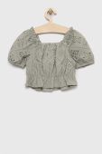 Дитяча бавовняна блузка Guess колір зелений