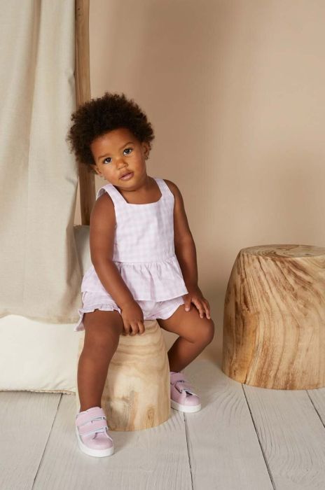 Дитяча бавовняна блузка Guess колір рожевий візерунок Дитяча бавовняна блузка Guess колір рожевий візерунок