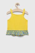 Дитяча бавовняна блузка United Colors of Benetton колір жовтий візерунок (3278648)