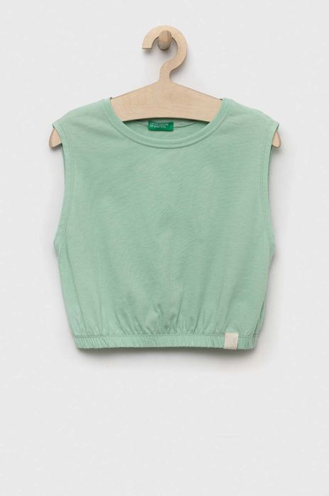 Дитячий топ United Colors of Benetton колір зелений