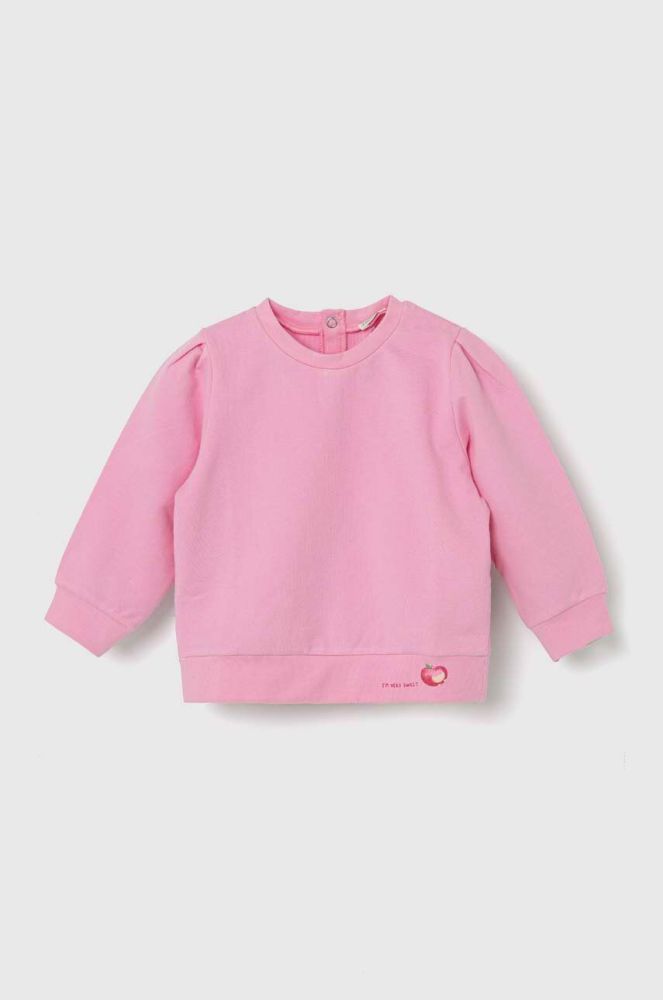 Кофта для немовлят United Colors of Benetton колір рожевий з принтом