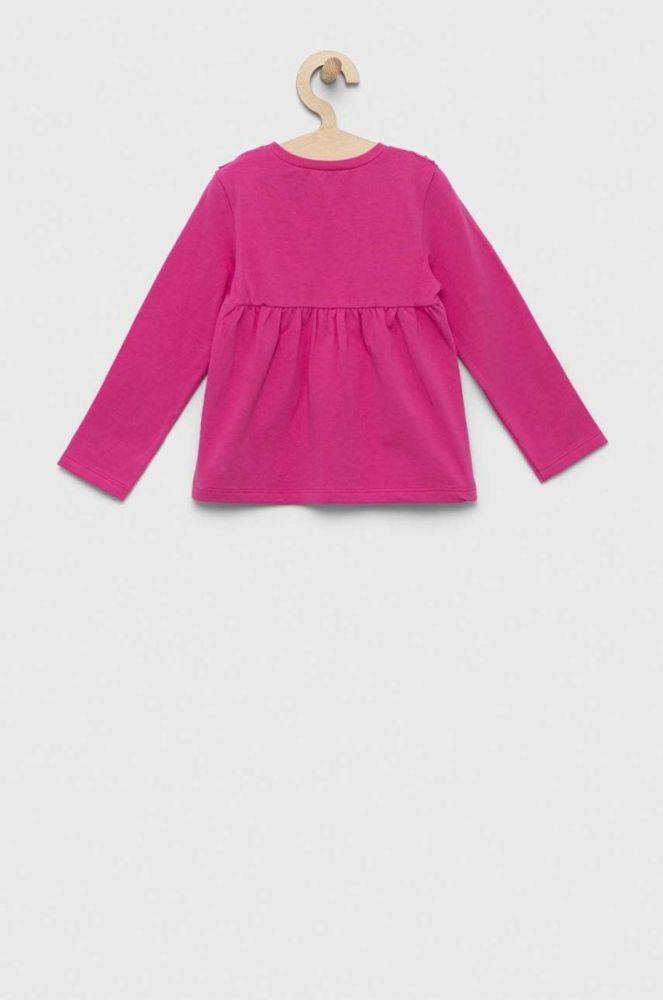 Дитяча блузка United Colors of Benetton колір фіолетовий однотонна фото 2