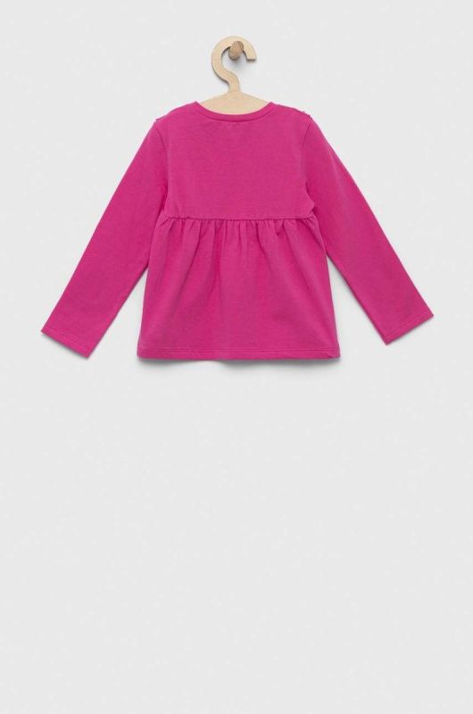 Дитяча блузка United Colors of Benetton колір фіолетовий однотонна фото 2