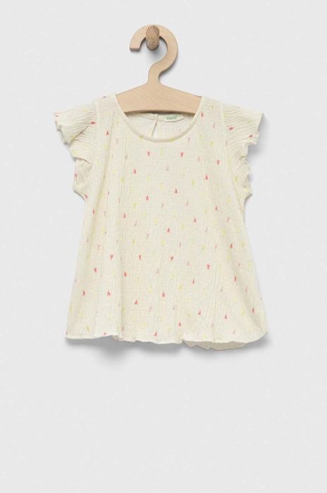 Дитяча блузка United Colors of Benetton колір бежевий візерунок