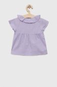 Дитяча льняна блузка United Colors of Benetton колір фіолетовий однотонна (3247050) Дитяча льняна блузка United Colors of Benetton колір фіолетовий однотонна (3247050)