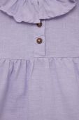Дитяча льняна блузка United Colors of Benetton колір фіолетовий однотонна (3247050) Дитяча льняна блузка United Colors of Benetton колір фіолетовий однотонна (3247050)