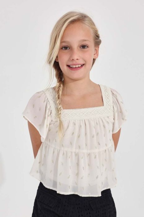 Дитяча блузка Mayoral колір бежевий візерунок (2938941) Дитяча блузка Mayoral колір бежевий візерунок (2938941)