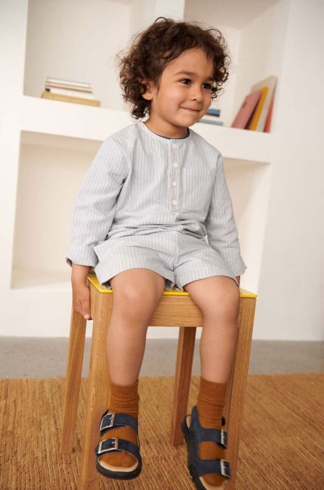 Бавовняна блузка для немовлят Liewood візерунок колір блакитний Бавовняна блузка для немовлят Liewood візерунок колір блакитний