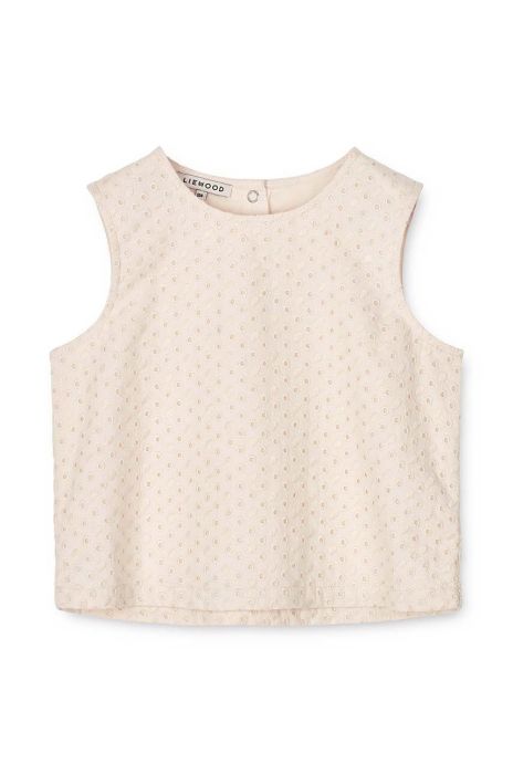Дитяча бавовняна блузка Liewood колір бежевий однотонна