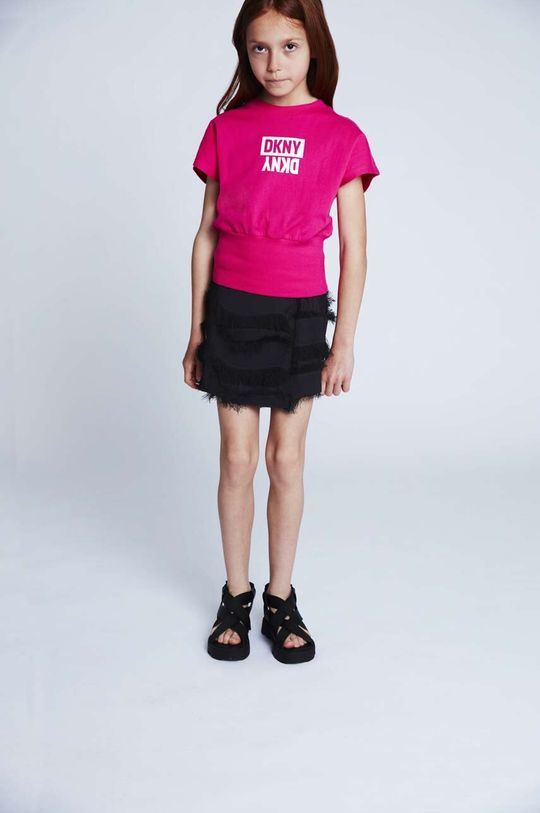 Дитяча бавовняна футболка Dkny колір рожевий (3068295)
