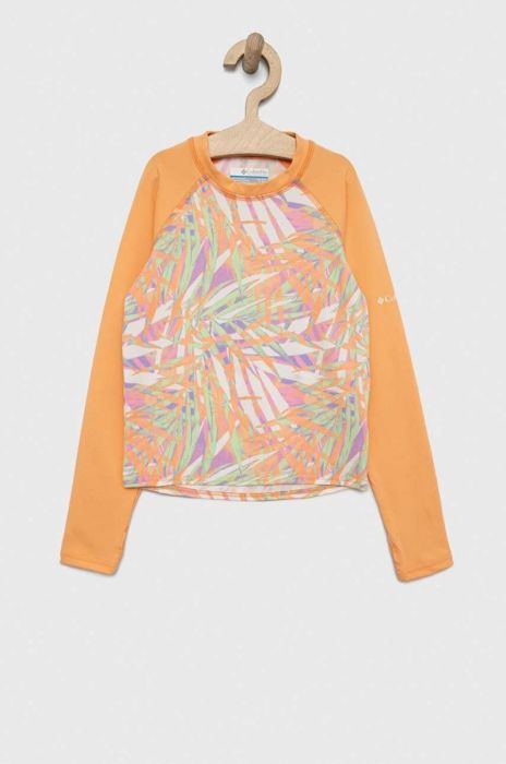 Дитячий купальний лонгслів Columbia Sandy Shores Printed LS Sunguard колір помаранчевий