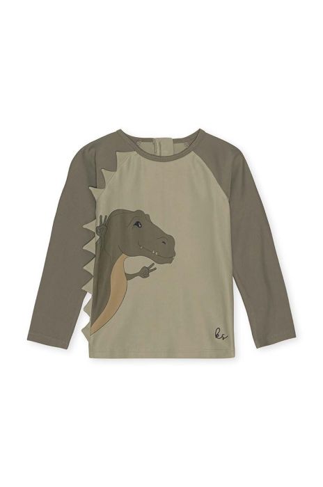 Дитячий купальний лонгслів Konges Sl?jd колір зелений