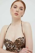 Суцільний купальник Guess Колір коричневий ущільнена чашечка колір коричневий